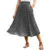 image:imageEXLURA Womens High Waist Polka Dot Pleated Maxi Long Skirt Floral Midi Swing Skirt Boho Beach Vacation Outfits with PocketsBlack Floral Daisy