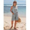 image:imageEXLURA Womens 100 Cotton 2 Piece Striped Outfits Sleeveless Tank Tops and Matching Bermuda Shorts 2026 Casual Beach VacationBlack