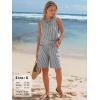 image:imageEXLURA Womens 100 Cotton 2 Piece Striped Outfits Sleeveless Tank Tops and Matching Bermuda Shorts 2026 Casual Beach VacationBlack