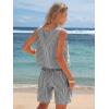 image:imageEXLURA Womens 100 Cotton 2 Piece Striped Outfits Sleeveless Tank Tops and Matching Bermuda Shorts 2026 Casual Beach VacationBlack