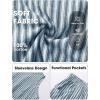 image:imageEXLURA Womens 100 Cotton 2 Piece Striped Outfits Sleeveless Tank Tops and Matching Bermuda Shorts 2026 Casual Beach VacationGrey Blue