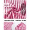 image:imageEXLURA Womens 100 Cotton 2 Piece Striped Outfits Sleeveless Tank Tops and Matching Bermuda Shorts 2026 Casual Beach VacationRed