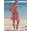 image:imageEXLURA Womens 100 Cotton 2 Piece Striped Outfits Sleeveless Tank Tops and Matching Bermuda Shorts 2026 Casual Beach VacationRed