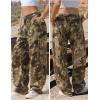 image:imageEXLURA Womens 100 Cotton Camo Pants High Waisted Straight Leg Baggy Denim Trousers Y2K Trendy Casual Forest Camo Cargo JeansGreen Camo