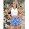 image:imageEXLURA Womens Cotton Boxer Shorts Faux Linen Gingham Shorts Summer High Waist Plaid Y2K Beach Bottoms Vacation Outfits 2026Blue White Plaid