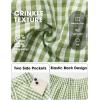 image:imageEXLURA Womens Cotton Boxer Shorts Faux Linen Gingham Shorts Summer High Waist Plaid Y2K Beach Bottoms Vacation Outfits 2026Green White Plaid