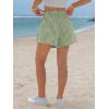 image:imageEXLURA Womens Cotton Boxer Shorts Faux Linen Gingham Shorts Summer High Waist Plaid Y2K Beach Bottoms Vacation Outfits 2026Green White Plaid