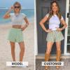image:imageEXLURA Womens Cotton Boxer Shorts Faux Linen Gingham Shorts Summer High Waist Plaid Y2K Beach Bottoms Vacation Outfits 2026Green White Plaid