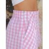 image:imageEXLURA Womens Cotton Boxer Shorts Faux Linen Gingham Shorts Summer High Waist Plaid Y2K Beach Bottoms Vacation Outfits 2026Pink White Plaid