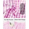 image:imageEXLURA Womens Cotton Boxer Shorts Faux Linen Gingham Shorts Summer High Waist Plaid Y2K Beach Bottoms Vacation Outfits 2026Pink White Plaid