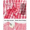 image:imageEXLURA Womens Cotton Boxer Shorts Faux Linen Gingham Shorts Summer High Waist Plaid Y2K Beach Bottoms Vacation Outfits 2026Red White Plaid