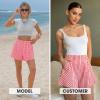 image:imageEXLURA Womens Cotton Boxer Shorts Faux Linen Gingham Shorts Summer High Waist Plaid Y2K Beach Bottoms Vacation Outfits 2026Red White Plaid
