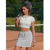 image:imageEXLURA Womens Cotton Skorts with Pockets High Waisted Casual Drawstring Skirts Builtin Shorts for Daily Lounge TravelDeep Grey