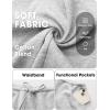 image:imageEXLURA Womens Cotton Skorts with Pockets High Waisted Casual Drawstring Skirts Builtin Shorts for Daily Lounge TravelLight Grey