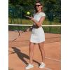 image:imageEXLURA Womens Cotton Skorts with Pockets High Waisted Casual Drawstring Skirts Builtin Shorts for Daily Lounge TravelLight Grey
