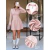 image:imageEXLURA Womens Fall Fashion Long Sleeve V Neck Mini Dress Casual Sweatshirt Style ALine Tennis Dresses Trendy Outfits 2025