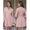 image:imageEXLURA Womens Fall Fashion Long Sleeve V Neck Mini Dress Casual Sweatshirt Style ALine Tennis Dresses Trendy Outfits 2025