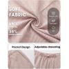image:imageEXLURA Womens Striped Bermuda Shorts Casual Cotton Linen Shorts Elastic Drawstring Summer Beach Vacation Shorts PocketsRed Stripe