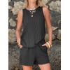 image:imageEXLURA Womens Summer 2 Piece Outfits Sleeveless Tank Top Matching Shorts Sets Lounge Sets Beach Vacation Cruise Clothes 2026Black