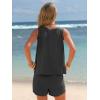 image:imageEXLURA Womens Summer 2 Piece Outfits Sleeveless Tank Top Matching Shorts Sets Lounge Sets Beach Vacation Cruise Clothes 2026Black