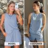 image:imageEXLURA Womens Summer 2 Piece Outfits Sleeveless Tank Top Matching Shorts Sets Lounge Sets Beach Vacation Cruise Clothes 2026Blue