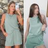 image:imageEXLURA Womens Summer 2 Piece Outfits Sleeveless Tank Top Matching Shorts Sets Lounge Sets Beach Vacation Cruise Clothes 2026Cyan