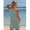 image:imageEXLURA Womens Summer 2 Piece Outfits Sleeveless Tank Top Matching Shorts Sets Lounge Sets Beach Vacation Cruise Clothes 2026Cyan