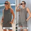 image:imageEXLURA Womens Summer 2 Piece Outfits Sleeveless Tank Top Matching Shorts Sets Lounge Sets Beach Vacation Cruise Clothes 2026Grey Green