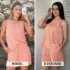 image:imageEXLURA Womens Summer 2 Piece Outfits Sleeveless Tank Top Matching Shorts Sets Lounge Sets Beach Vacation Cruise Clothes 2026Orange