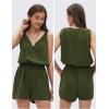 image:imageEXLURA Womens Summer 2 Piece Sets Sleeveless V Neck Knotted Tank Tops Shorts Matching Sets Vacation Cruise Beach Outfits 2026Army Green