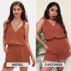 image:imageEXLURA Womens Summer 2 Piece Sets Sleeveless V Neck Knotted Tank Tops Shorts Matching Sets Vacation Cruise Beach Outfits 2026Caramel