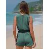 image:imageEXLURA Womens Summer 2 Piece Sets Sleeveless V Neck Knotted Tank Tops Shorts Matching Sets Vacation Cruise Beach Outfits 2026Green