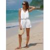 image:imageEXLURA Womens Summer 2 Piece Sets Sleeveless V Neck Knotted Tank Tops Shorts Matching Sets Vacation Cruise Beach Outfits 2026White