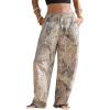 image:imageEXLURA Womens 100 Cotton Camo Pants High Waisted Straight Leg Baggy Denim Trousers Y2K Trendy Casual Forest Camo Cargo JeansPink Camo