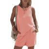 image:imageEXLURA Womens Summer 2 Piece Outfits Sleeveless Tank Top Matching Shorts Sets Lounge Sets Beach Vacation Cruise Clothes 2026Orange