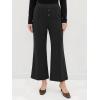 image:imageEXLURA Womens Stretchy Work Capri Pants Elastic Waist Business Casual Flare Cropped Trousers Cotton Yoga Leggings PocketsBlack