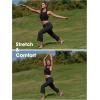 image:imageEXLURA Womens Stretchy Work Capri Pants Elastic Waist Business Casual Flare Cropped Trousers Cotton Yoga Leggings PocketsBlack