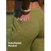 image:imageEXLURA Womens Stretchy Work Capri Pants Elastic Waist Business Casual Flare Cropped Trousers Cotton Yoga Leggings PocketsGreen