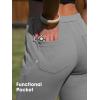 image:imageEXLURA Womens Stretchy Work Capri Pants Elastic Waist Business Casual Flare Cropped Trousers Cotton Yoga Leggings PocketsGrey