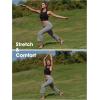 image:imageEXLURA Womens Stretchy Work Capri Pants Elastic Waist Business Casual Flare Cropped Trousers Cotton Yoga Leggings PocketsGrey