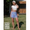 image:imageEXLURA Womens High Waisted Gingham Skort ALine Wrap Mini Skirt with Shorts Side Tie Cotton Plaid Skorts Summer Outfits 2026Blue