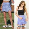 image:imageEXLURA Womens High Waisted Gingham Skort ALine Wrap Mini Skirt with Shorts Side Tie Cotton Plaid Skorts Summer Outfits 2026Blue