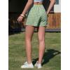 image:imageEXLURA Womens High Waisted Gingham Skort ALine Wrap Mini Skirt with Shorts Side Tie Cotton Plaid Skorts Summer Outfits 2026Green