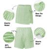 image:imageEXLURA Womens High Waisted Gingham Skort ALine Wrap Mini Skirt with Shorts Side Tie Cotton Plaid Skorts Summer Outfits 2026Green