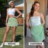 image:imageEXLURA Womens High Waisted Gingham Skort ALine Wrap Mini Skirt with Shorts Side Tie Cotton Plaid Skorts Summer Outfits 2026Green