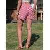 image:imageEXLURA Womens High Waisted Gingham Skort ALine Wrap Mini Skirt with Shorts Side Tie Cotton Plaid Skorts Summer Outfits 2026Red