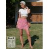 image:imageEXLURA Womens High Waisted Gingham Skort ALine Wrap Mini Skirt with Shorts Side Tie Cotton Plaid Skorts Summer Outfits 2026Red
