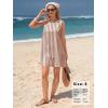 image:imageEXLURA Women Summer 100 Cotton Faux Linen Dresses Sleeveless Striped ALine Mini Sundress Beach Vacation Dress with PocketsBrown Stripe