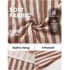 image:imageEXLURA Women Summer 100 Cotton Faux Linen Dresses Sleeveless Striped ALine Mini Sundress Beach Vacation Dress with PocketsBrown Stripe