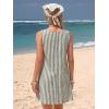 image:imageEXLURA Women Summer 100 Cotton Faux Linen Dresses Sleeveless Striped ALine Mini Sundress Beach Vacation Dress with PocketsGreen Stripe
